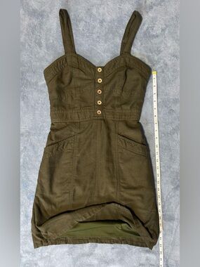 Japna Olive Button-Front Mini Dress